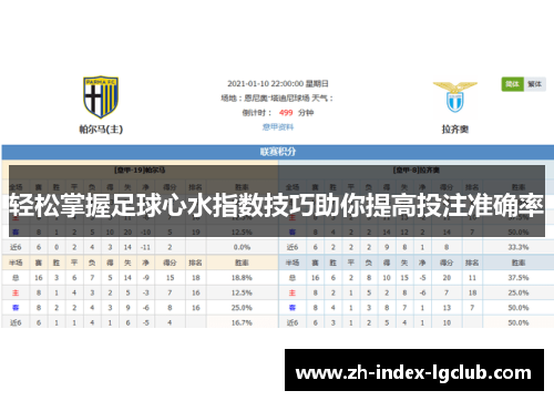 轻松掌握足球心水指数技巧助你提高投注准确率