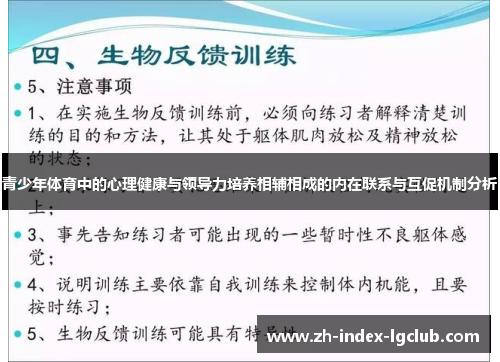 青少年体育中的心理健康与领导力培养相辅相成的内在联系与互促机制分析